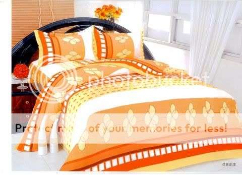 Orange & White 6 Pc Duvet set