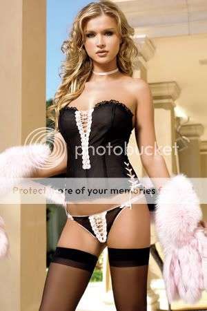 Sexy Black lingerie Corset Bustier + Matching panty