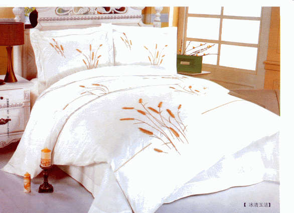 White 6 Pc Embroidered Duvet set