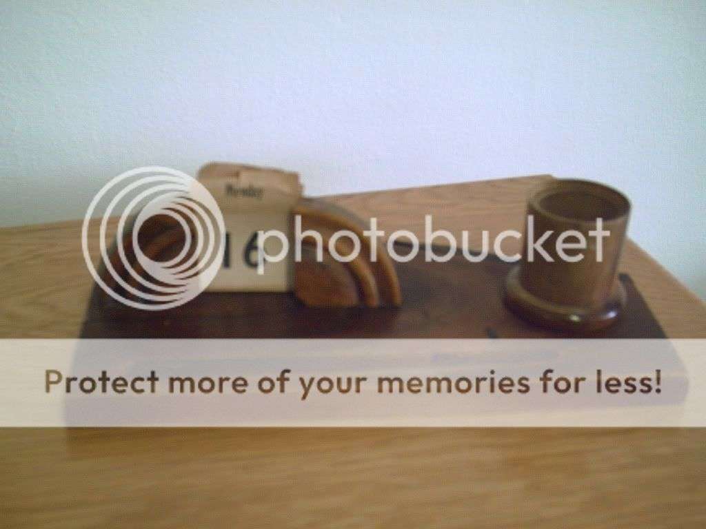 WOODEN PEN AND INK POT HOLDER