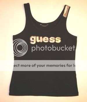 Stunning black authentic GUESS top with bling detail