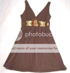 Stunning light brown DESIGNER dress with sequins detail