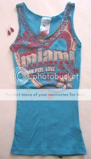 FAB TURQUOISE AND PURPLE BLING TOP WITH EARRINGS!!