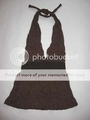 VERY SEXY brown halterneck top with sequince detail!!