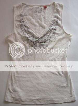 FUNKY OFF-WHITE ESPRIT VEST WITH PRINT AND BLING DETAIL!!!