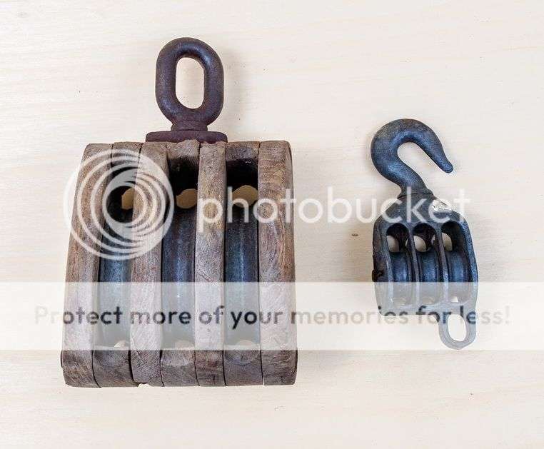 2 x Ships Rope Pulley Blocks Rigging
