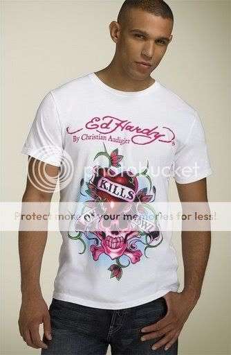 ED HARDY Love Kills Slowly Men's T-Shirt White Size M-XXL