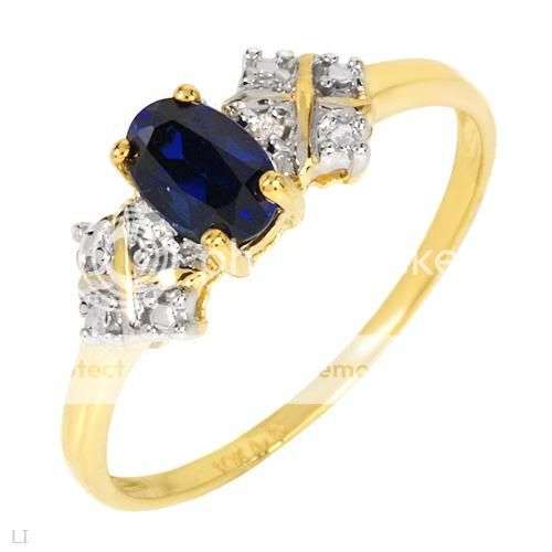 ****R4999.00***0.60ctw Diamonds and Created Sapphire in Yellow Gold- Size 7