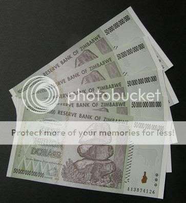 Five X 50 Trillion Dollar Notes in Sequence!!!