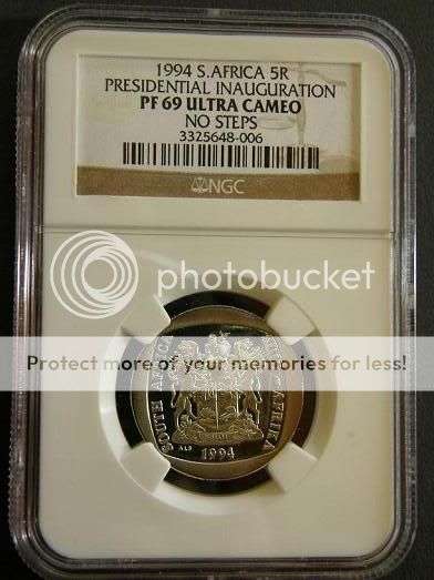 1994 Mandela Inauguration: No Steps: NGC Graded PF 69 !!!!!