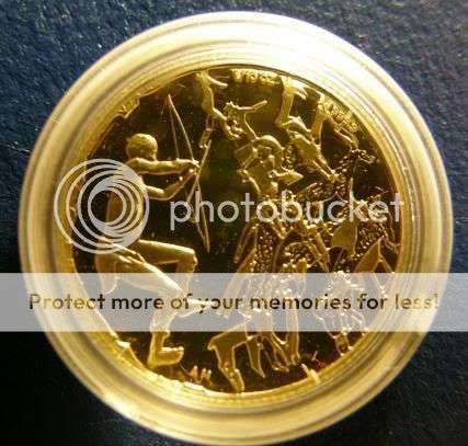 1998  1/10 th oz Gold  THE SAN PEOPLE  The Lost Generation   24 ct PROOF GOLD COIN  R1 STARTI