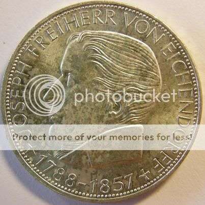 GERMANY : 1957: JOSEPH FREIHERR :  5 DEUTSCHE MARK  : Extremely Scarce!!