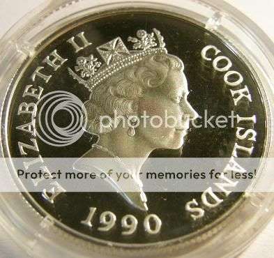 COOK ISLANDS:  1990 ENCAPSULATED 10 DOLLAR ENDANGERED WORLD WILDLIFE ULTRA CAMEO STERLING SILVER