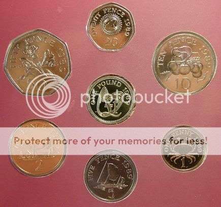 BRITAIN : 1989 Guernsey Pound to Penny Set  UNCIRCULATED