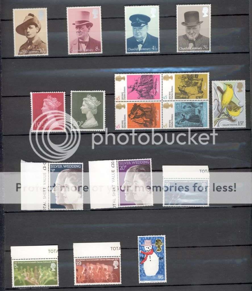 Mint Never Hinged selection of GB stamps
