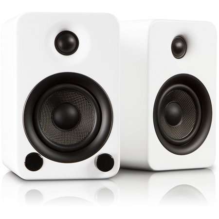 YU3 Powered Bookshelf Speakers; Gloss White