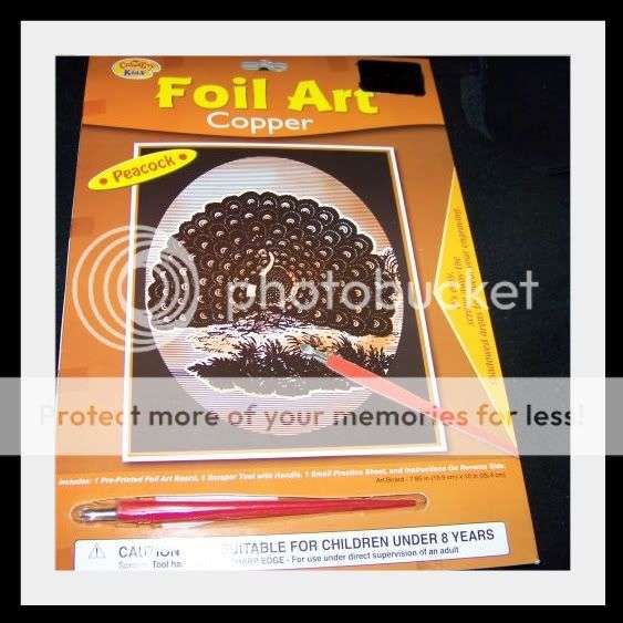 Copper foil art set - peacock