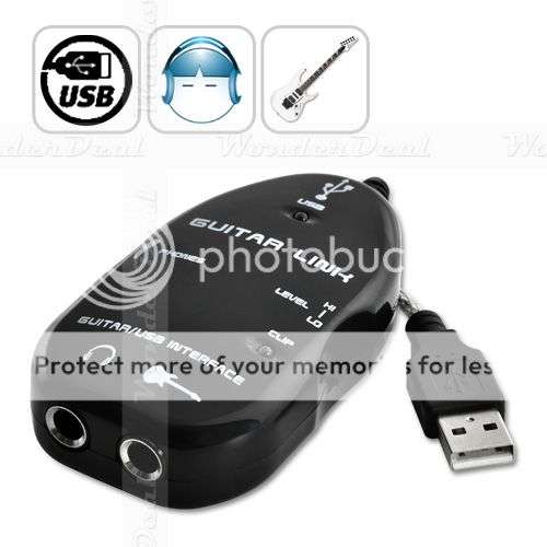 USB Electric Guitar Connector "Amped Pro G266" - Guitar-to-USB Interface, For PC + Mac