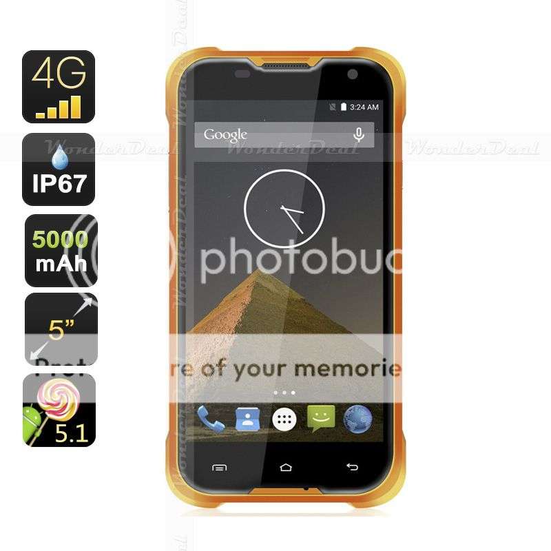 Blackview BV5000 Smartphone - 5"HD Screen, IP67, 4G, 5000mAh Battery, Android 5.1(Black&Orange)