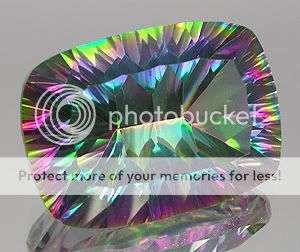 ***13.35Cts. Rainbow Cushion Concave Cut Mystic Quartz gemstone from Brazil - SA SHIPPING!