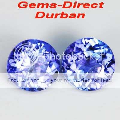 AA - .92CT - PAIR - VIOLET/BLUE D-BLOCK TANZANITE - SHIPPED FROM WITHIN SA!!