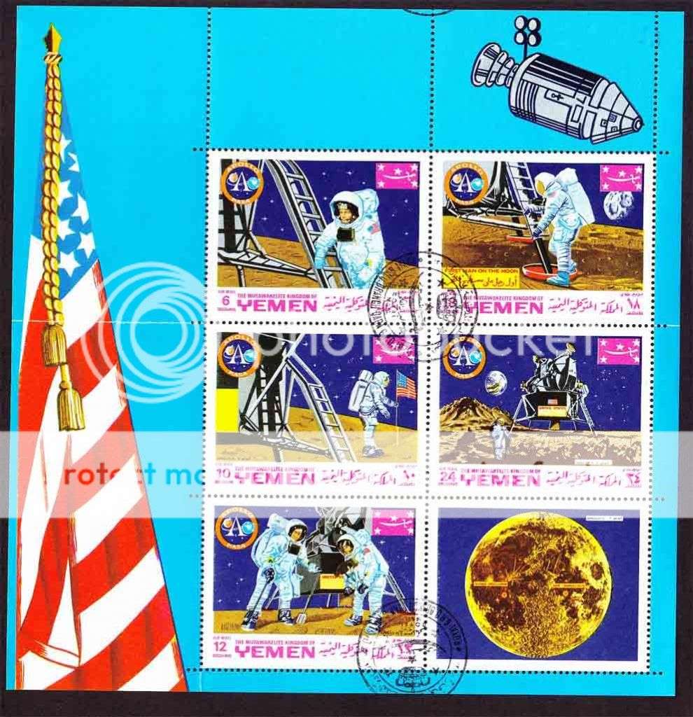 Yemen Kingdom- 1969 - Apollo II, Moon, Space - Miniature sheet CTO