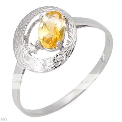 0.41ctw Diamond and Citrine 1.10g 10K White Gold Ring