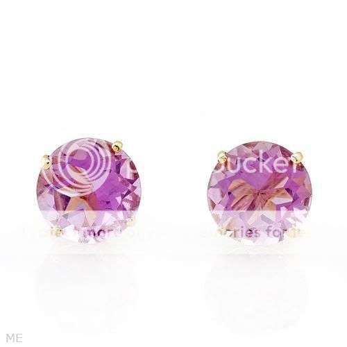 1.70ctw Amethyst 0.50g 10K Yellow Gold Earrings