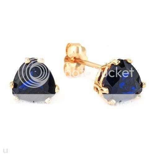 1.90ctw Created Sapphire 1.00g 10K Yellow Gold Earrings