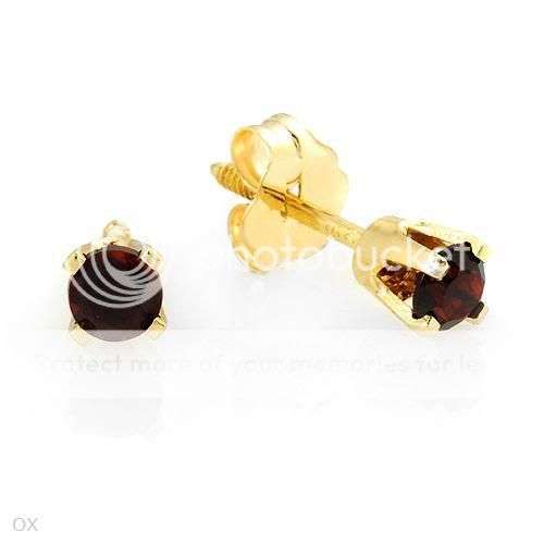 0.30ctw Garnet 0.50g 14K Yellow Gold Earrings