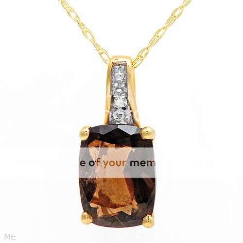 1.61ctw Diamond and Quartz 1.20g 10K Yellow Gold Necklace
