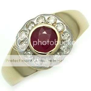 0.80ctw Diamond and Ruby 2.80g 9K Yellow Gold Ring