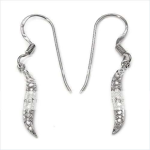 0.16ctw Diamond 1.63g Rhodium Plated Silver Earrings