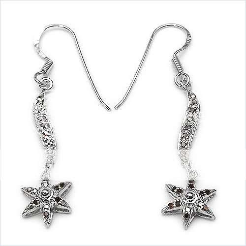 0.28ctw Diamond 3.25g Rhodium Plated Silver Earrings