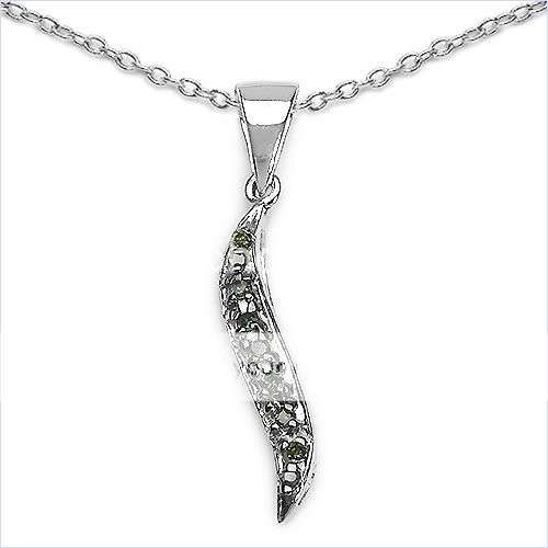 0.05ctw Diamond 2.10g Rhodium Plated Silver Necklace