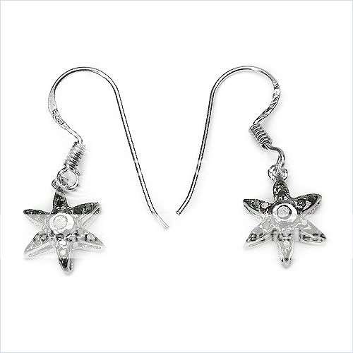 0.18ctw Diamond 2.30g Rhodium Plated Silver Earrings
