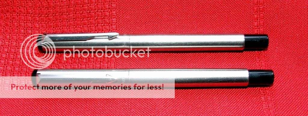 Parker Vector Fountain Pen and Roller Ball Pen Set, black and brushed steel