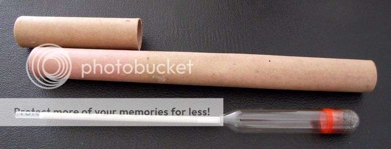 Old Glass floating Hydrometer weighted with lead shot