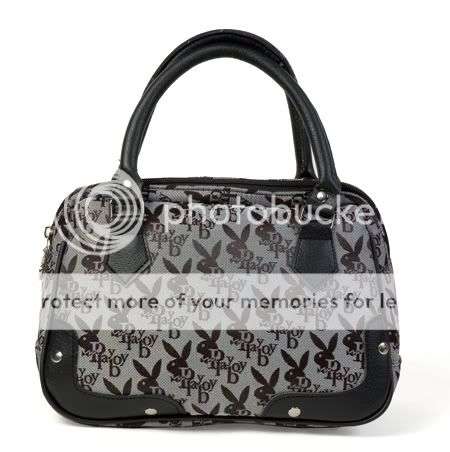 P123 Playboy Bunny Black Fabric Hand Carry Bag