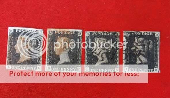* 4x Genuine Penny Blacks * Investment Stamps *