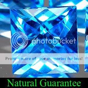 AAA 6.26 Cts.**(5 Pcs)** Square Checker Cut Natural Swiss Blue Topaz LOT! - WINNER TAKES ALL 5 Pcs