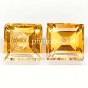 AWESOME! 1.53Cts**(2 Pcs) Flawless Natural Square Cut Golden Yellow Citrine Pair - 100% Natural