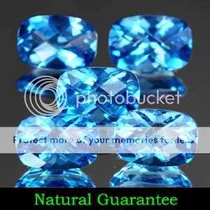 AAA 3.43 Cts.**(5 Pcs)** Fancy  Checker Cut Natural Swiss Blue Topaz LOT! - WINNER TAKES ALL 5 Pcs