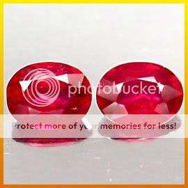 RUBY PAIR  **3.58Ct.**(2 Pieces)**100% Natural Oval Cut Blood Red Ruby Gemstone Pair - Exact Photos!