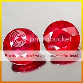 LOVELY 1.90Cts .MATCHED**2pcs** PAIR 5.45MM.TOP BLOOD RED RUBY LOT - SEE ALL MY ITEMS