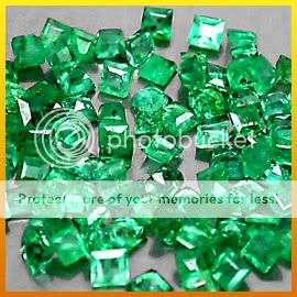 100Pcs**2.60Cts.**TOP COLOUR 1.5mm SQUARE CUT COLOMBIAN EMERALD LOT! - Exact Photos taken of stones!