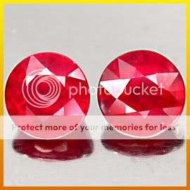 LOVELY 3.34Cts .MATCHED**2pcs** PAIR 6.5MM.TOP BLOOD RED RUBY LOT - SEE ALL MY ITEMS