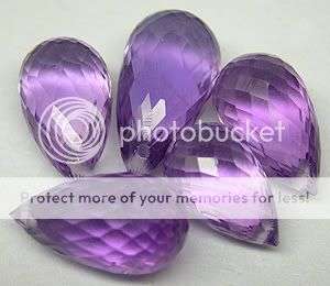 AAA 10.70Cts. Light Grape Purple Amethyst Briolette Cut LOT- Winner Takes all 5 Pcs