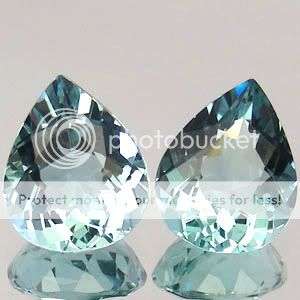 AAA 2 Piece Pair! *14.30Cts. Bluish Green Uruguay Amethyst Pear Cut Pair - Winner Takes both Pieces