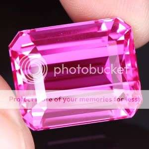 AAA DAZZLING~24.20CT.EMERALD CUT TOP PINK BRAZIL TOPAZ - Exact Photos!